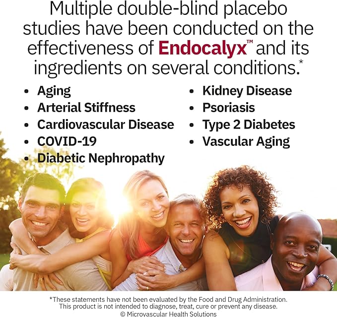 Endocalyx Supplement - Endothelial Glycocalyx Support 60 Capsules - Vascular & Microcirculation Health - Clinically-Studied - Patented - Supports Nitric Oxide Functions
