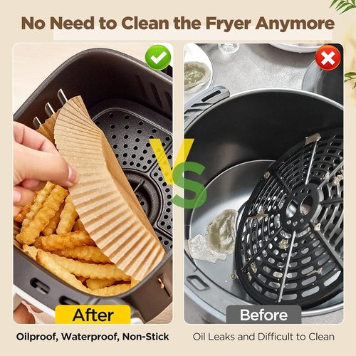 Air Fryer Liners | 100pcs Non-Stick Parchment Paper for 5-8 Qt Air Fryers - 8 Inch Round, Oil Resistant