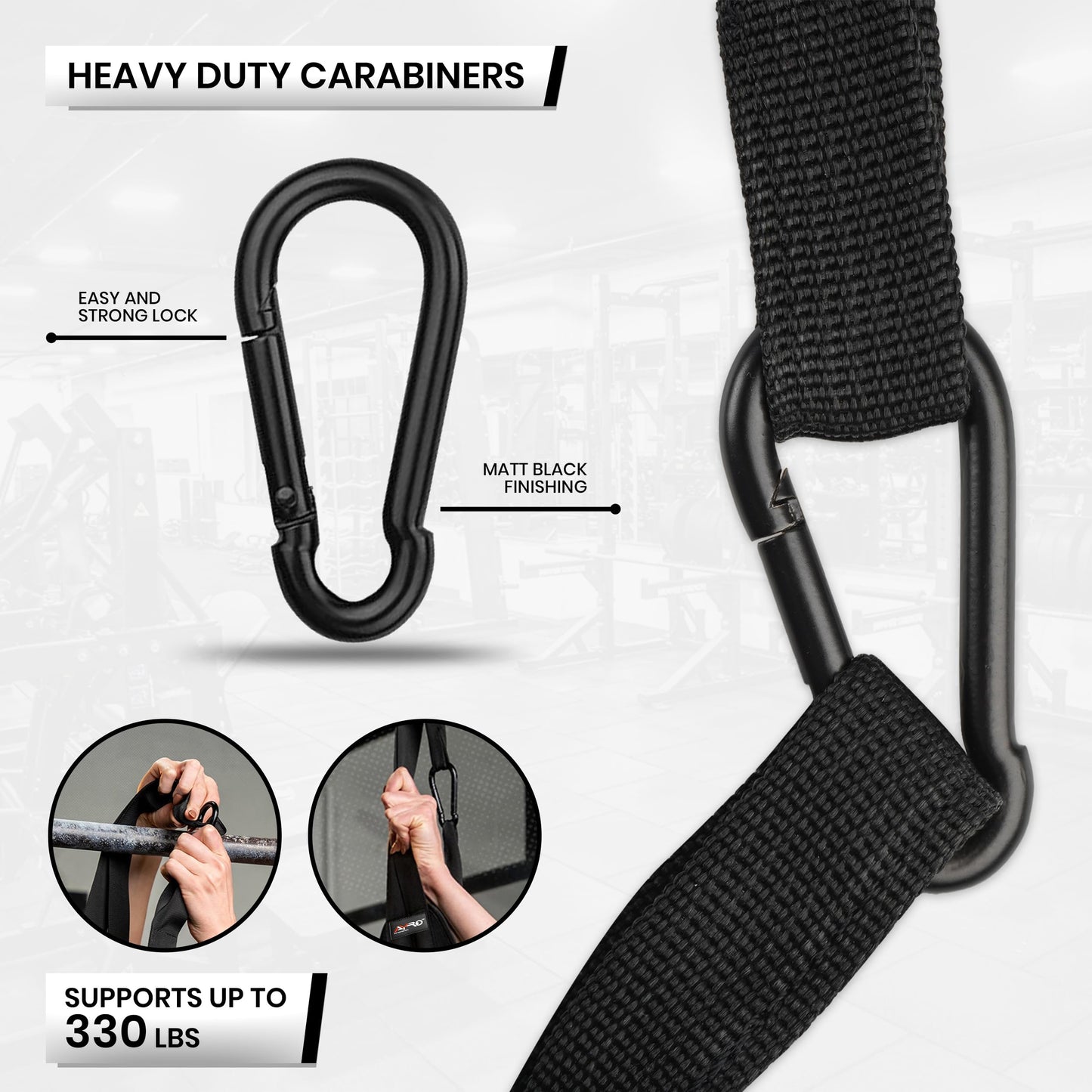 AYRO Fitness Hanging Ab Straps for Pull up Bar, Exercise Straps For Core Strength Training, Abdominal Sling Straps For Ab Swing & Leg Raises, Gym Hang Bar Straps For Men & Women, Abs Equipment For GYM & Home