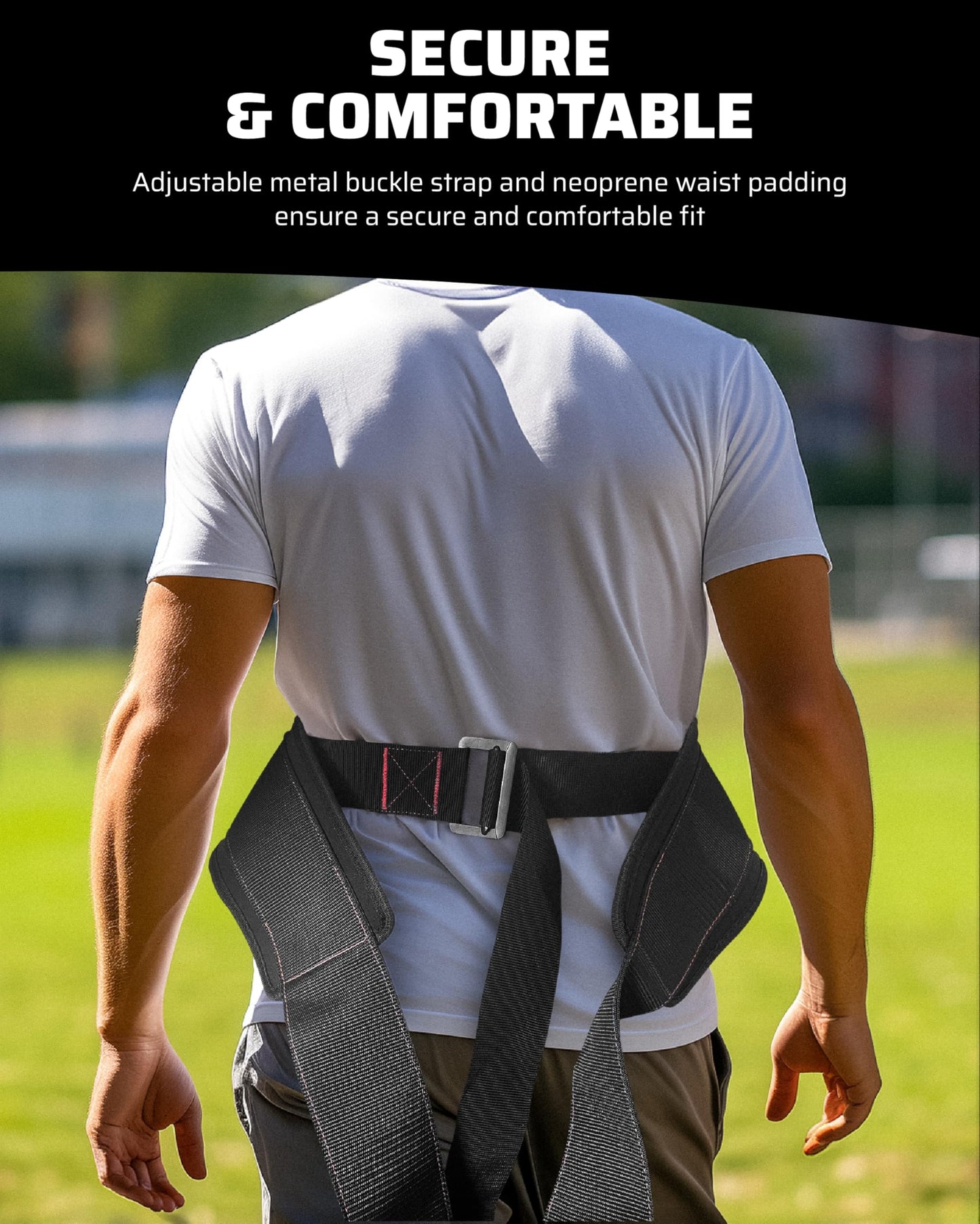 THEFITGUY Coach Speed Training Belt - Non-Elastic Partner Pulling Handles for Multidirectional Overspeed and Sprint Resistance, Ideal for Football, Soccer & Track