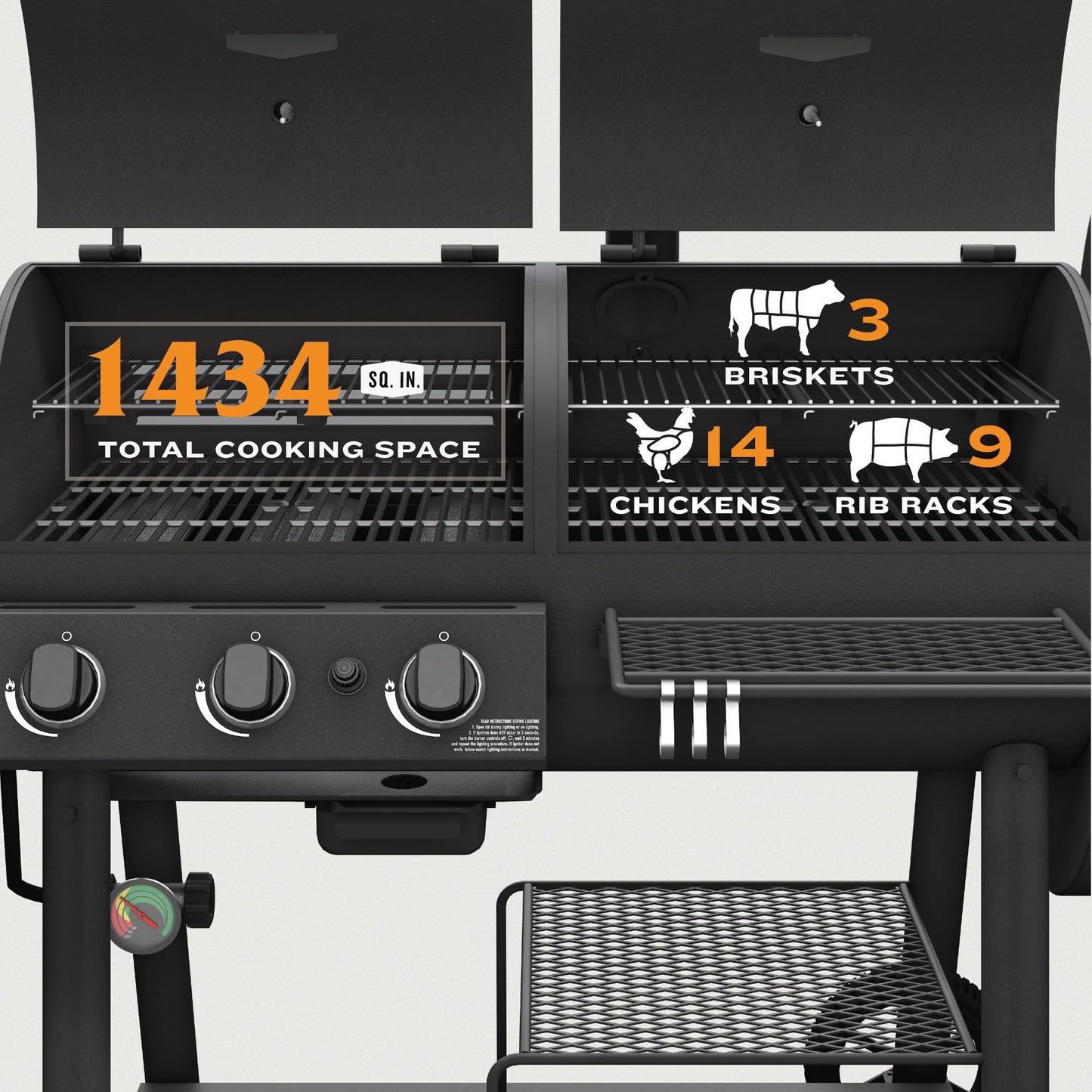 Oklahoma Joe's Canyon Combo DLX Charcoal and Propane Gas Smoker & Grill - 24203005