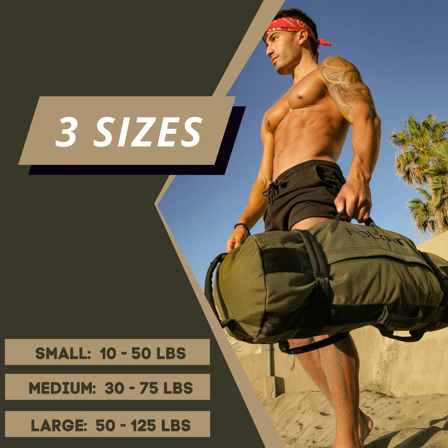 Heavy Duty Workout Sandbags for Fitness - Black Camo - Large
