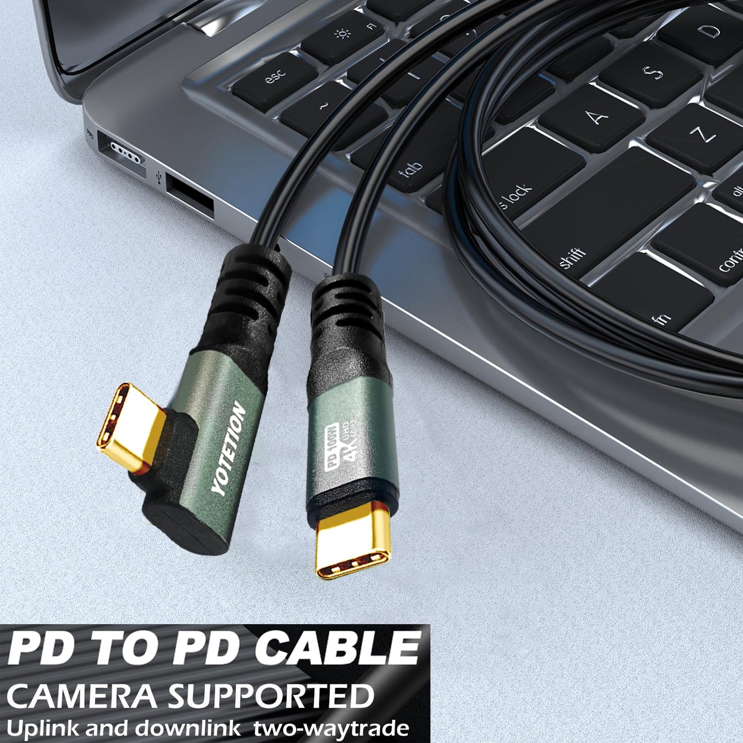 YOTETION 20FT,100W 4K60HZ GEN2x2(Data usb3.1),Type USB3.2/ USB4.0 15-16-17 USB C to C Cable USB Type C C Video Output