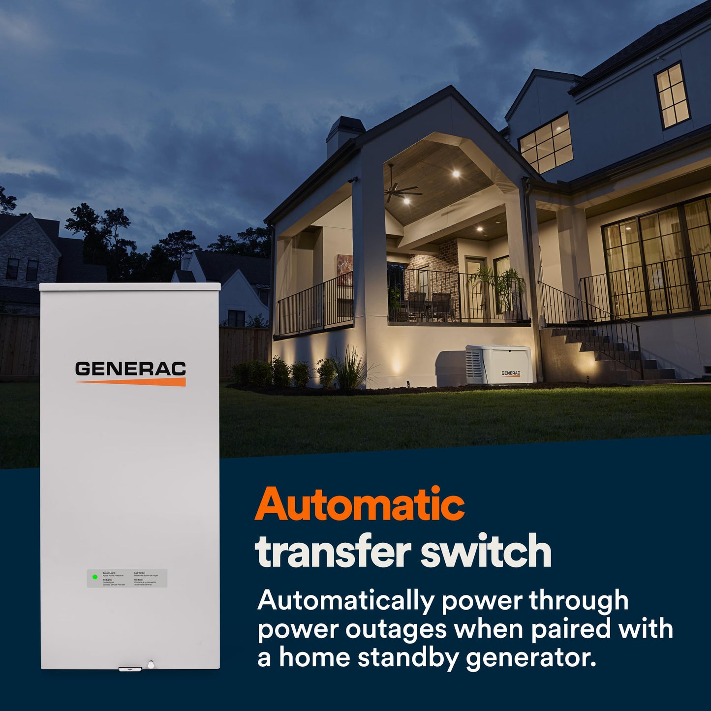 Generac Automatic Transfer Switch, 200A Service Entrance with Surge Protection