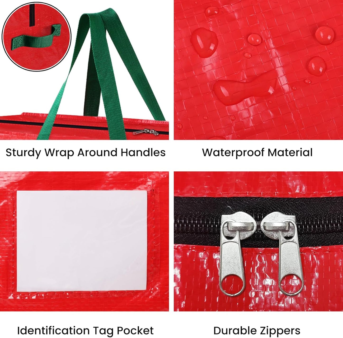 RoomHacks Christmas Tree Storage Bag - Durable Waterproof 9 Ft Holiday Tree Tote with Handles & Tag Pocket