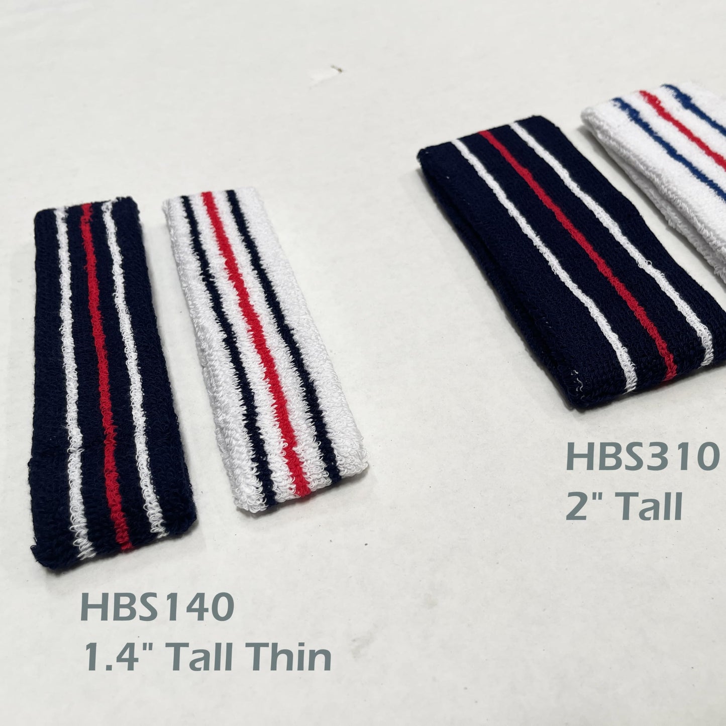 COUVER Tennis Headband - Cotton Terry Cloth Sweatband for Men & Women - High Absorbency Athletic Hairband for Gym, Basketball & Running - 1 Piece, White/Blue/Red, One Size