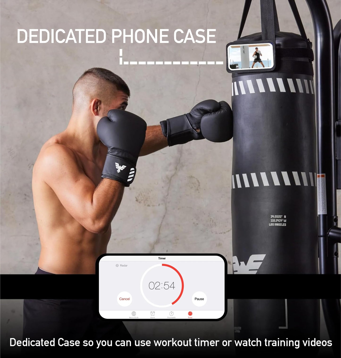 6 Ft Tall Muay Thai Punching Bag Set - Heavy Bag, Training Gloves, Hand Wraps for Kickboxing Heavy Bag, MMA 100 Lbs Bag (Unfilled)