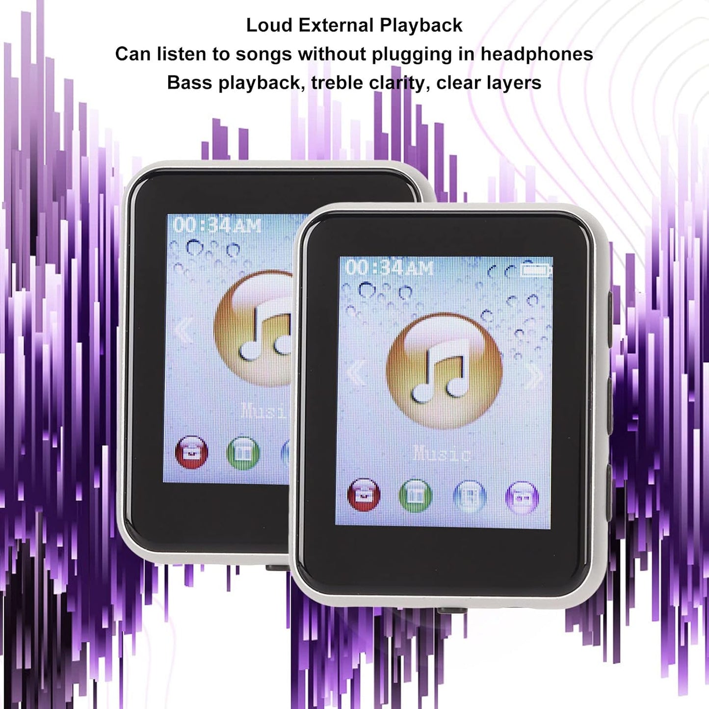 Dilwe 8G MP3 1.8 Inch Mp3 Player with Bluetooth, Player with Pedometer and Speaker, Portable HiFi Digital Music Player