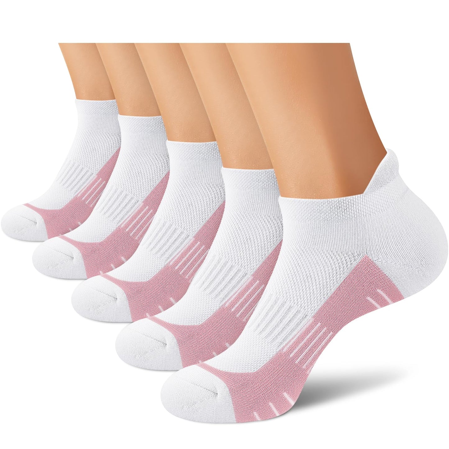 cuangya Womens Athletic Ankle Socks - Low Cut Running Cushioned Socks for Hiking and Workout - 5 Pair