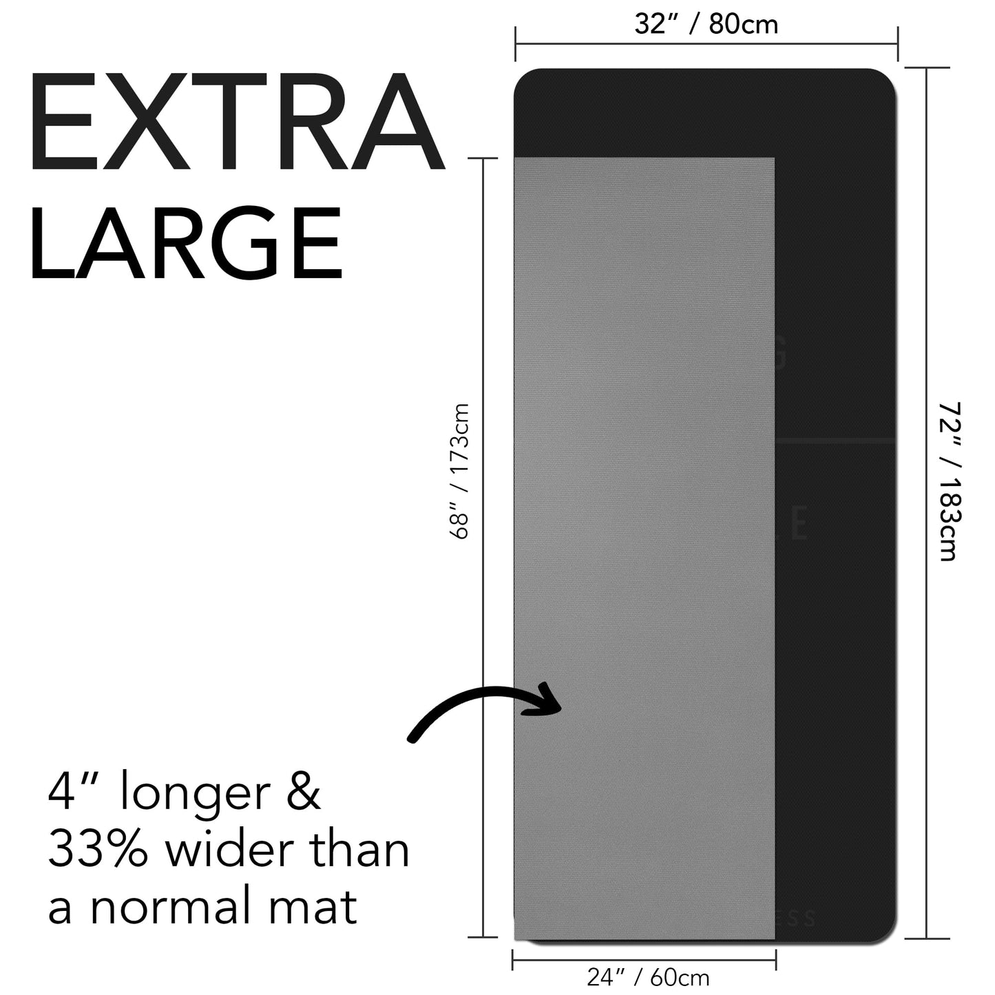 Large Exercise Mat – Extra Thick 10mm Workout Mat (72"x32") – Non-Slip TPE Yoga Mat for Women & Men – Pilates, HIIT, Fitness & Home Gym Mat – Includes Free Carry Bag (Black)