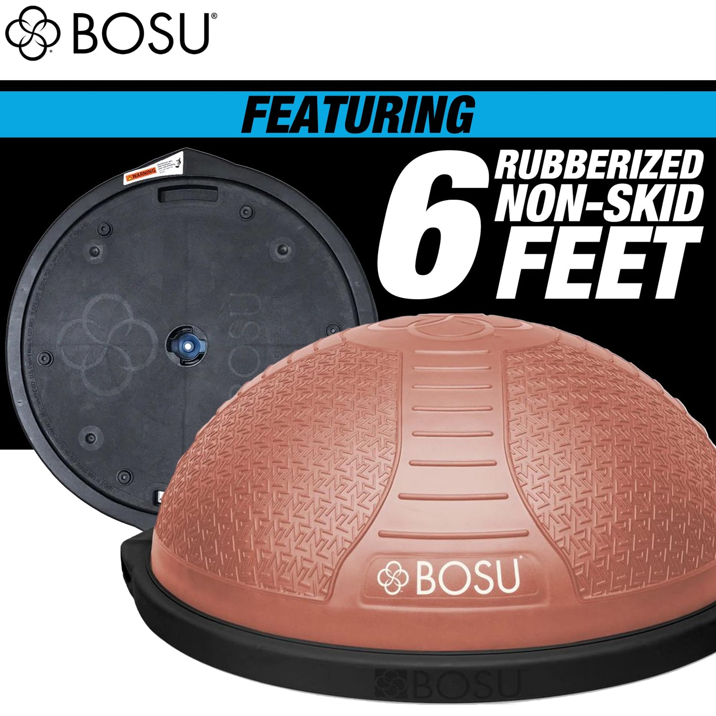 Bosu NEXGEN Balance Strength Trainer, Multi-Functional 26" Exercise Ball, Home Gym Equipment for Full Body Workouts, Rose Gold with Gray Rim