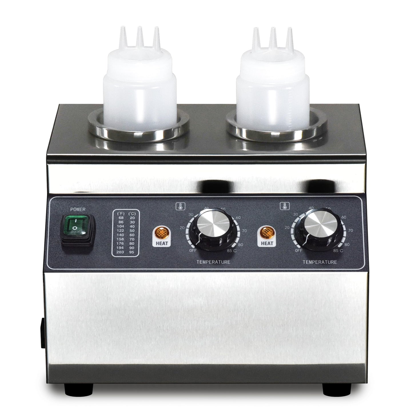 Electric Cheese Sauce Warmer Nacho Cheese Dispenser Warmer ， Commercial Cheese Dispenser, Hot Fudge Bottle Warmer for Cheese Chocolate Hot Fudge Caramel 86-185℉ 110V