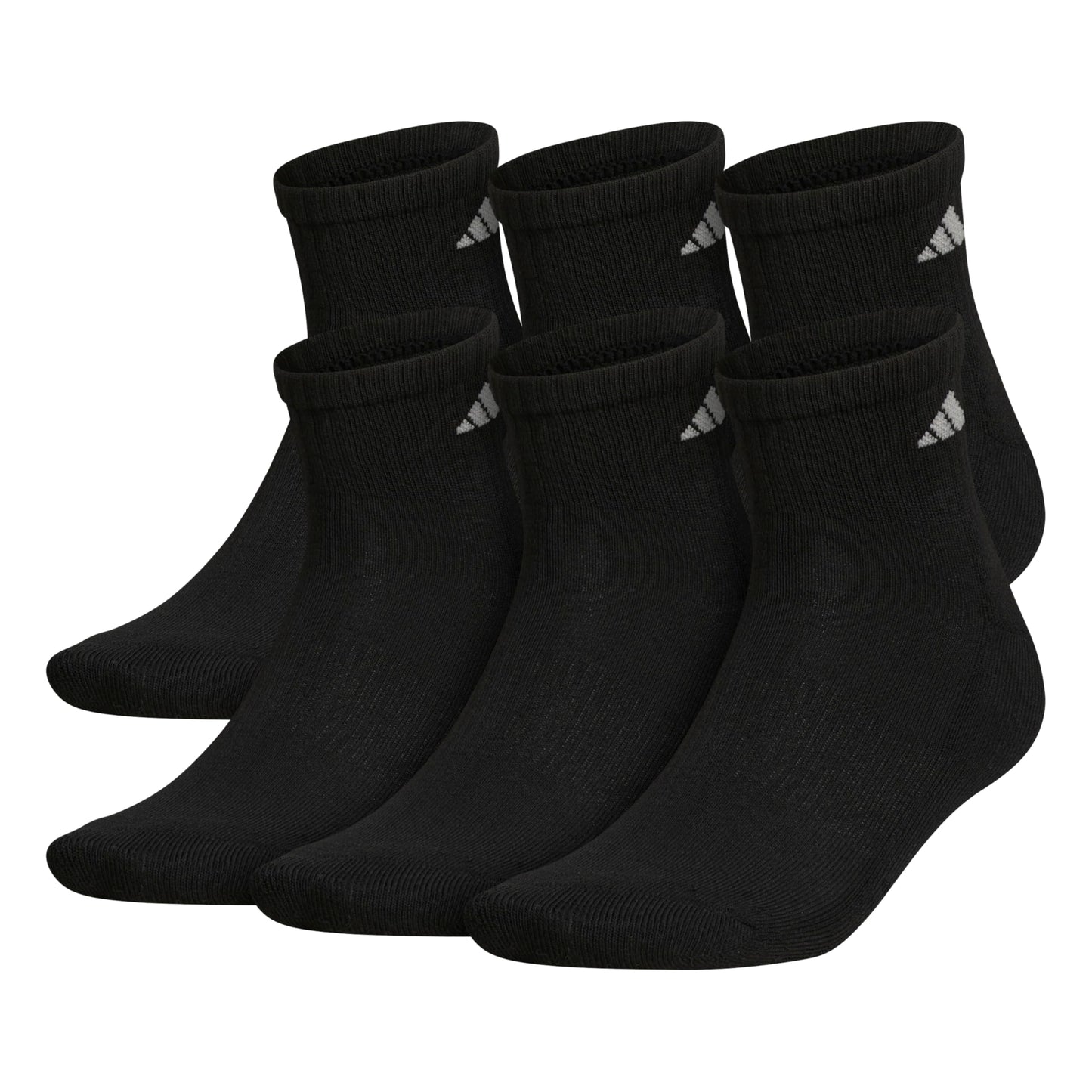 adidas Mens Athletic Cushioned Quarter Ankle Socks (6 Pairs) Durable & Comfortable