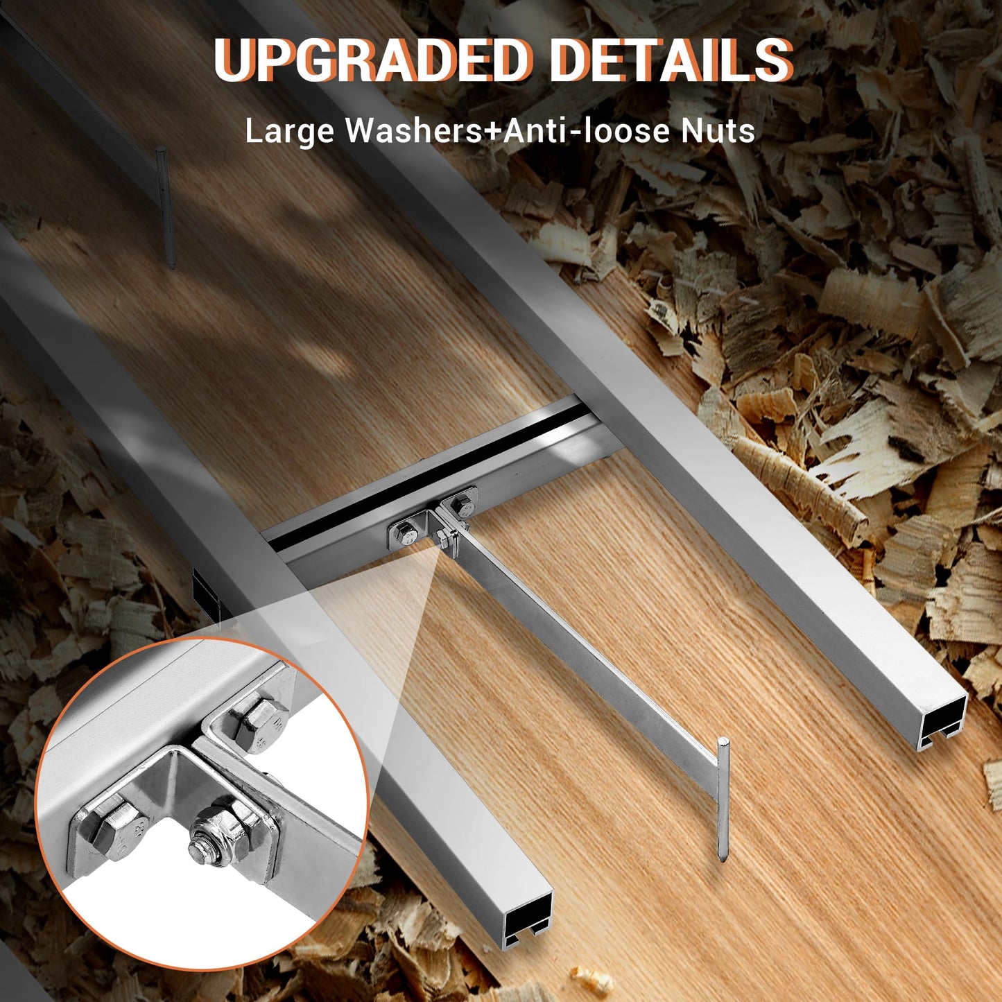 Hipicute Portable Chainsaw Mill 12FT Rail Mill Guide System, Work with Chainsaw Mill, Aluminum Adjustable Saw Milling Rails System with 4 Tree Felling Wedges