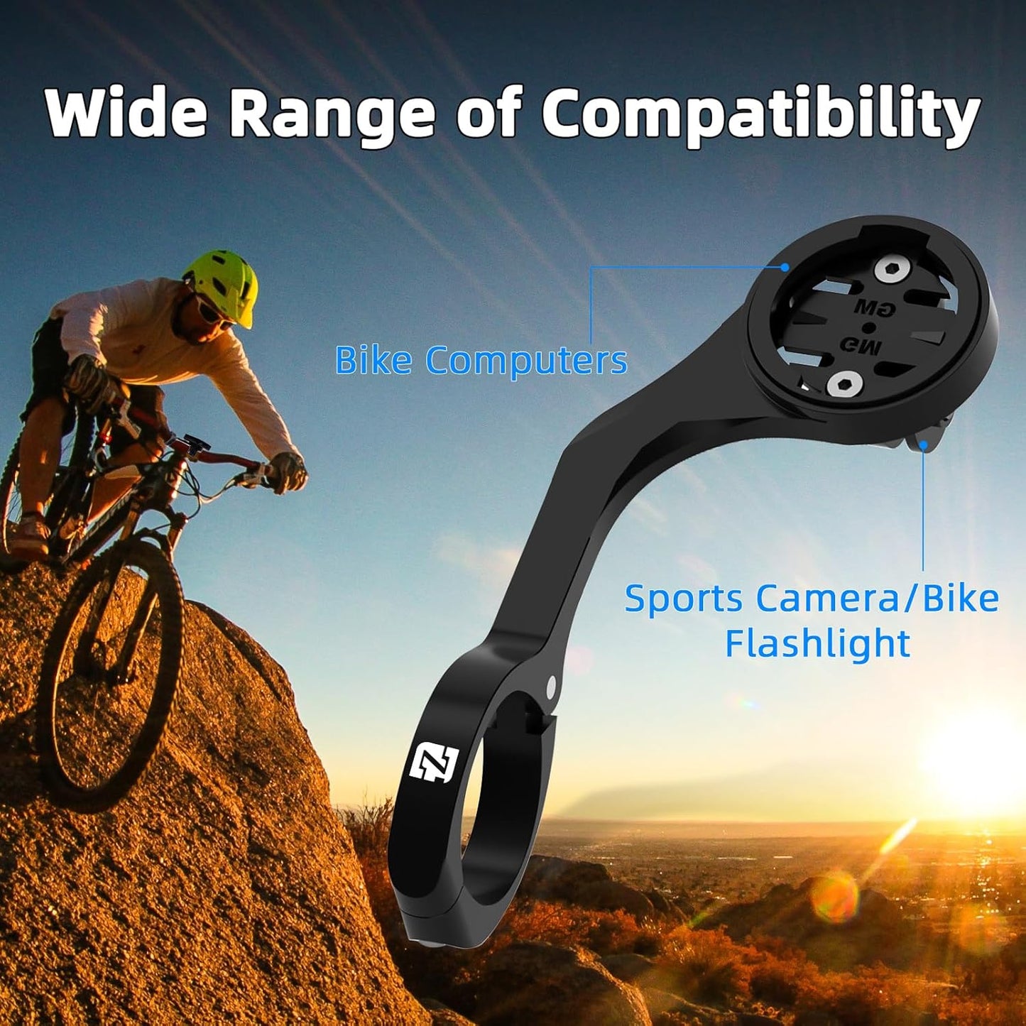 ZIDAOKA 25.6mm 31.8mm Bike GPS Computer Mount for Garmin,Out Front Bike Mount for Riders,Cycling Bracket