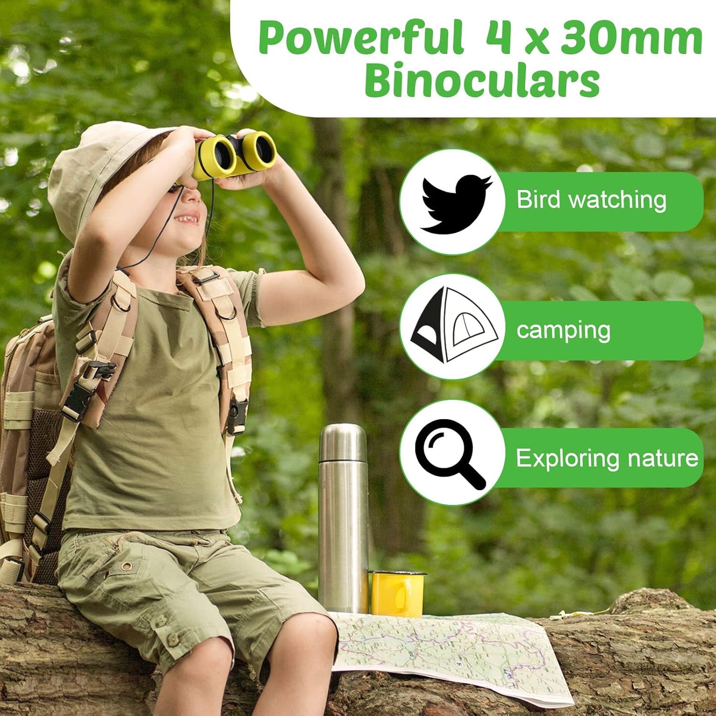 Yunsailing 9 Pack Kids Binoculars, Shockproof Compact Binoculars for Kids, Folding Outdoor Explorer Toy for Bird