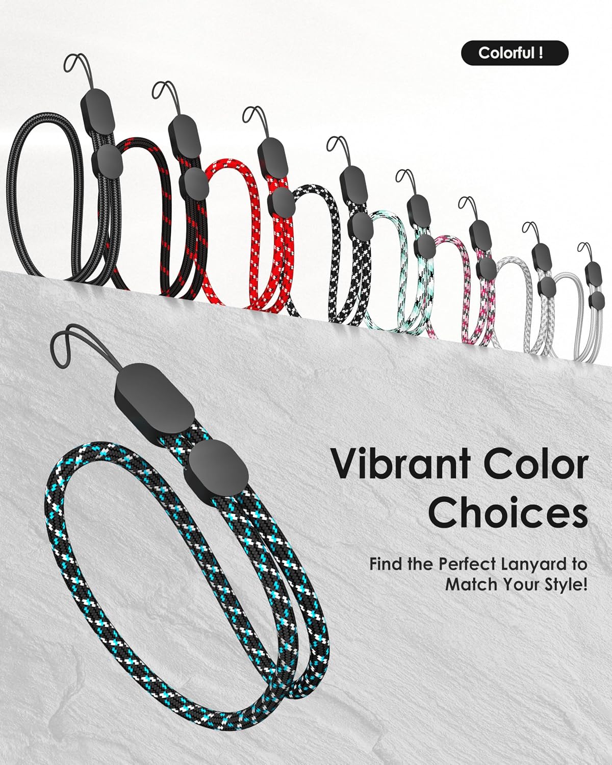 Avorast 6 Pack Hand Wrist Strap Lanyard, Adjustable Colorful Nylon Hand Wrist Straps for GoPro, Camera, Keys, Keychain