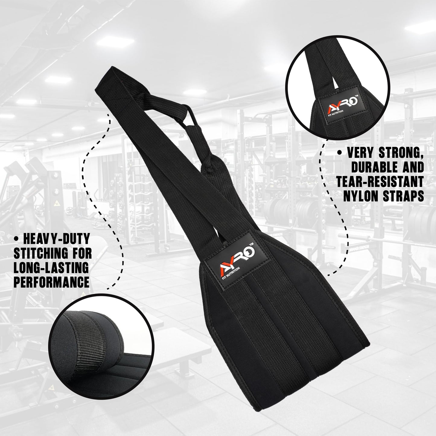 AYRO Fitness Hanging Ab Straps for Pull up Bar, Exercise Straps For Core Strength Training, Abdominal Sling Straps For Ab Swing & Leg Raises, Gym Hang Bar Straps For Men & Women, Abs Equipment For GYM & Home