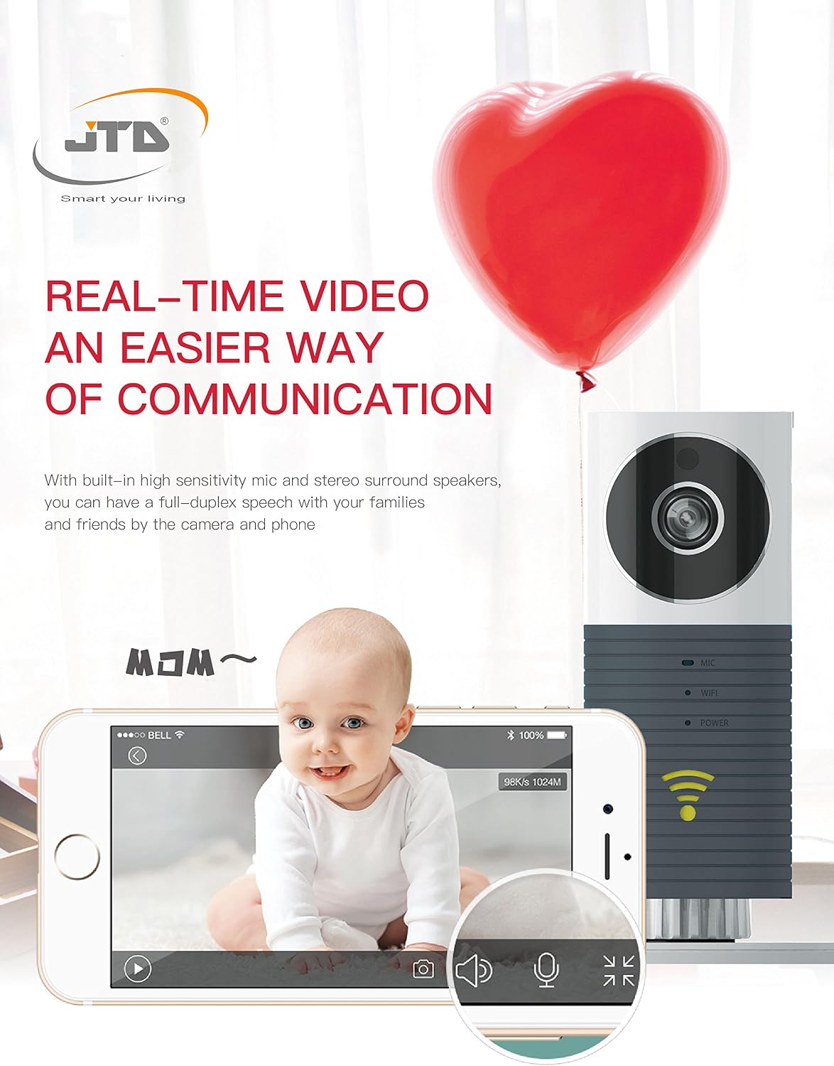 JTD Smart Wireless IP Wi-Fi DVR Security Surveillance Camera with Motion Detector Two-Way Audio & Night Vision Best
