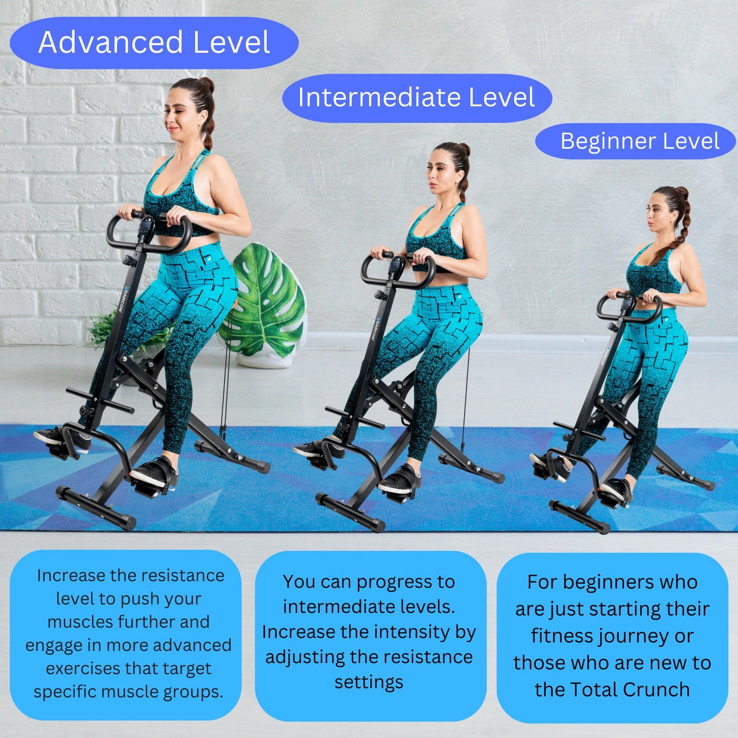 DARCON Squat Machine for Women - Deep Squat Rowing Machine for Abs - Home Workout Equipment for Women-Men, Power Rider Row Squat for Glutes, Legs and Full Body Workouts