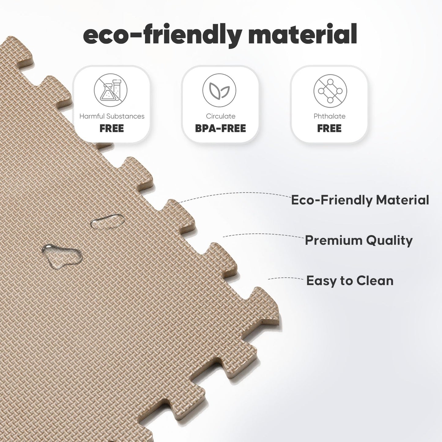 32 Pack Home Gym Mat, Puzzle Exercise Mat, EVA Interlocking Foam Floor Tiles for Home Workout Equipment and Kids' Play Areas - Blue, 24 in x 24 in x ½ in - (Brown, 32 Pack(128 SQ FT))