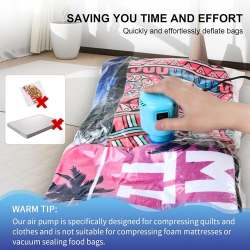 HOTBAG Electric Air Pump - Portable Vacuum Pump for Travel | Compress Clothing & Vacuum Seal Bags - Blue