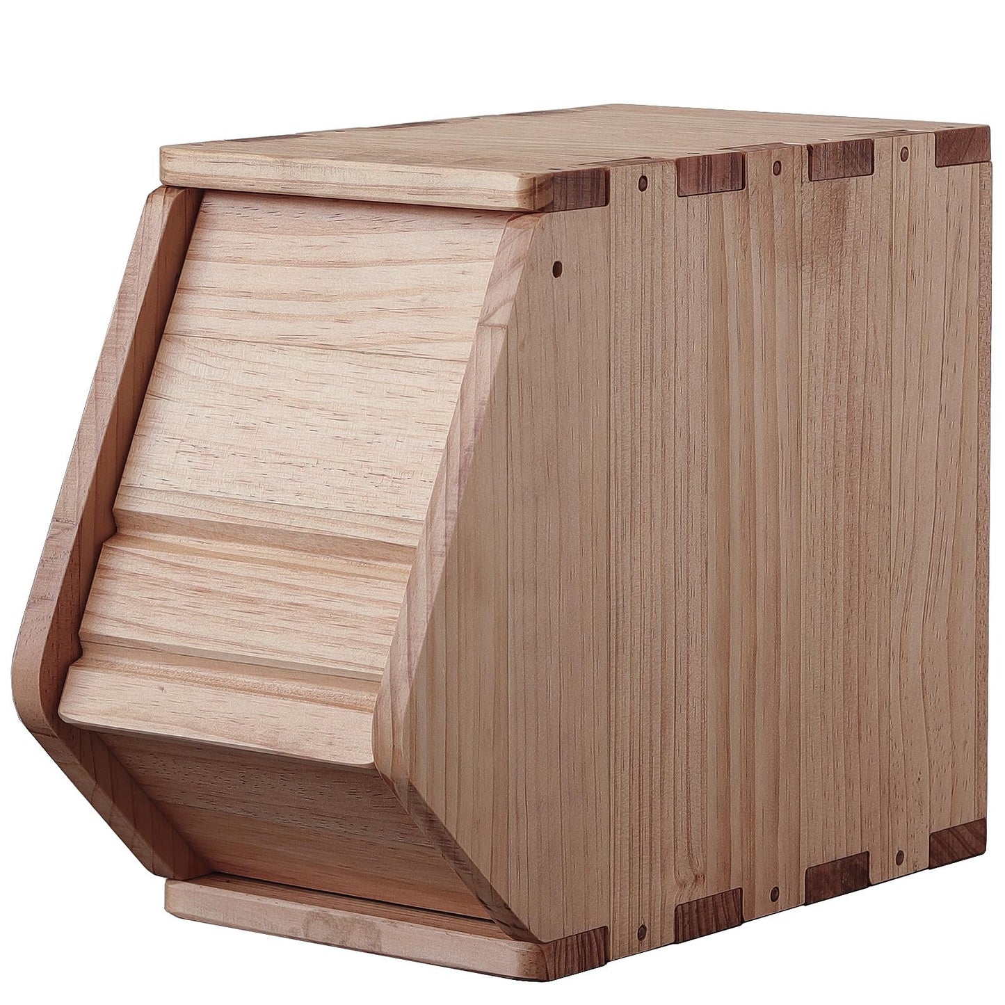 unununu Stackable Solid Wood Storage Chest,Hall Entryway Cabinet,Bins with Lids,Modular Wooden Multi-use Box,Closet Storage Organizers,Drawers,Potato,Onion,Bread,Classify by Items,7.75”W(1 Pack)