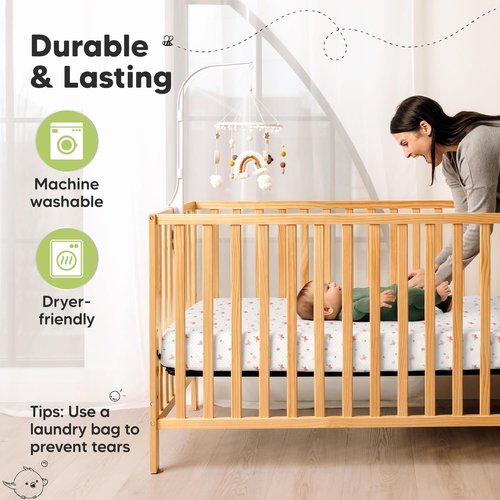 KeaBabies Fitted Crib Sheets - Soft Bamboo Viscose Cotton, 52x28, Gender Neutral, Durable (Butterflies)