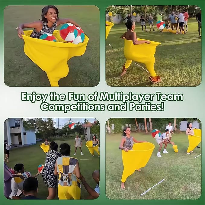 Giant Granny Pants Toss Game Set - Funny Outdoor Party Game with 1 Pair of Giant Pants, 6 Bouncy Balls & Air Pump - Hilarious Fun for Backyards, Families, Adults, Reunions & Team Building