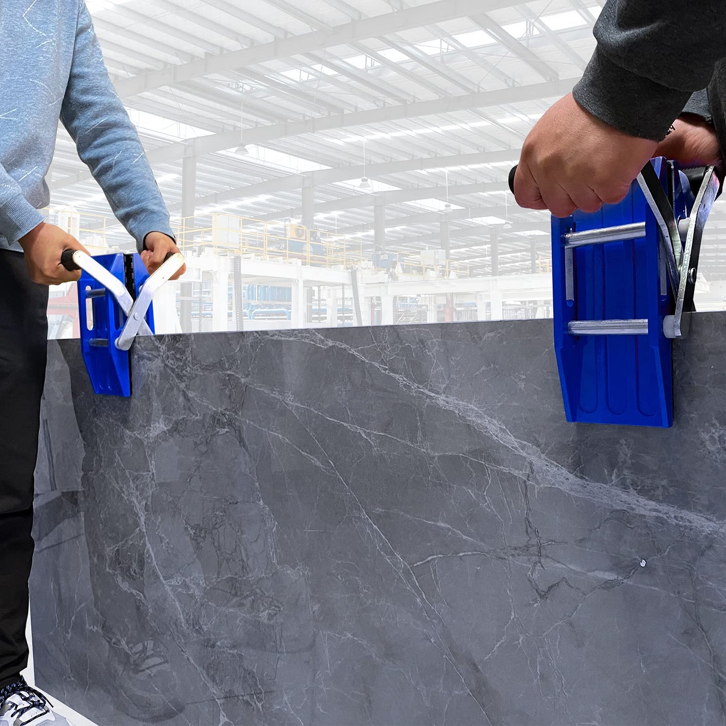 HIGHTOP A Pair Granite Slab Carrying Clamps,Double Handed Stone Panel Carriers Lifting Tools, Heavy Duty lifting clamps for Marble, Glass, Slabs and Plywood