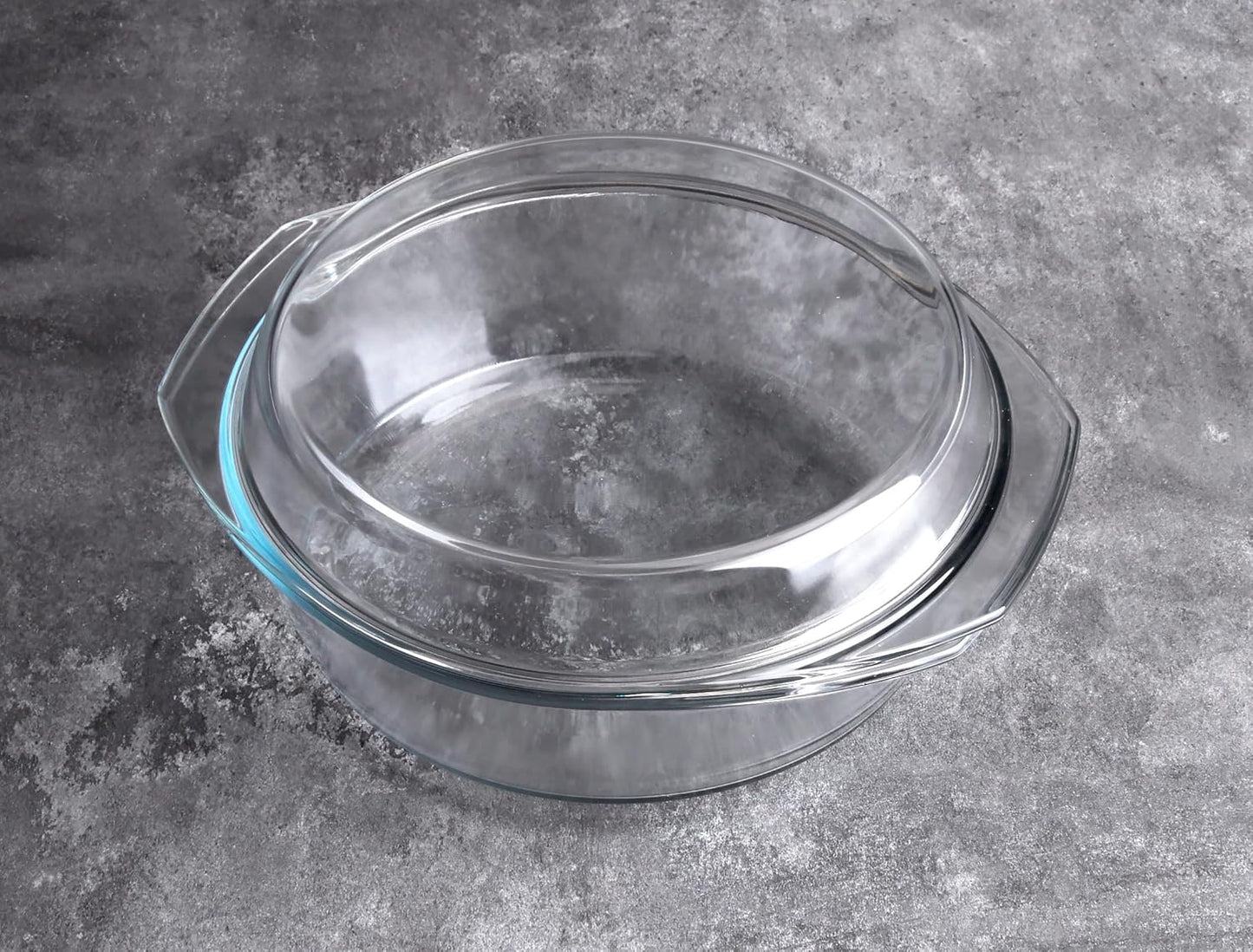 Skiennix Round Tempered Glass Casserole Dish - 3QT Oven, Freezer & Dishwasher Safe with Lid