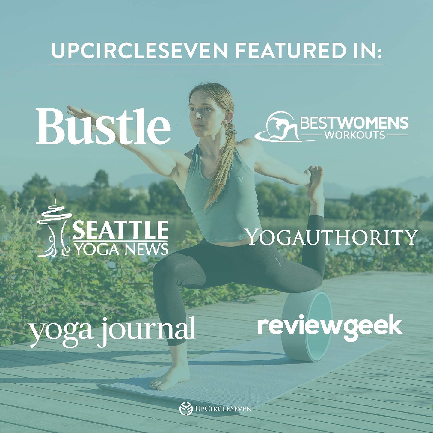UpCircleSeven Yoga Wheel Set - Strongest & Most Comfortable Dharma Yoga Prop Wheel, 3 Pack for Back Pain Stretching & Backbends (12, 10, 6 inch) (Turquoise)