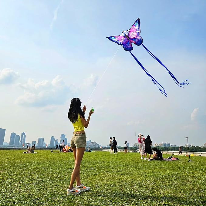 Mint's Colorful Life Butterfly Kite for Kids & Adults Easy to Fly, Large Single Line Kites with 300ft String Kite Handle