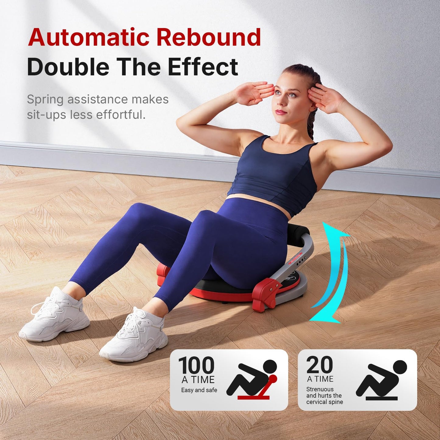 MERACH Ab Machine, Sit Up Exercise Equipment with 3 Adjustable Resistance Levels, Automatic Rebound Ab Crunch Machine for Core Workout, Ab Workout Equipment for Stomach