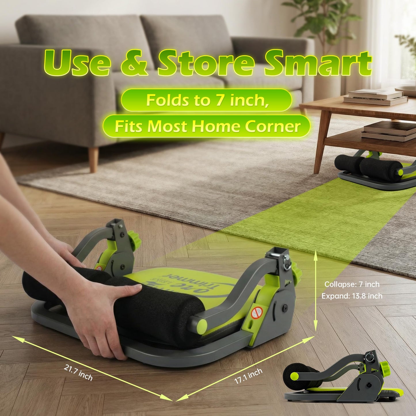 leikefitness Ab Trainer, Ab Machine, Ab Workout Equipment, Sit Up Machine, Core Muscle Trainer with Multi-Mode Full-Body Workouts, No-Assembly Foldable Design & Adjustable Auto-Rebound for Home Gym
