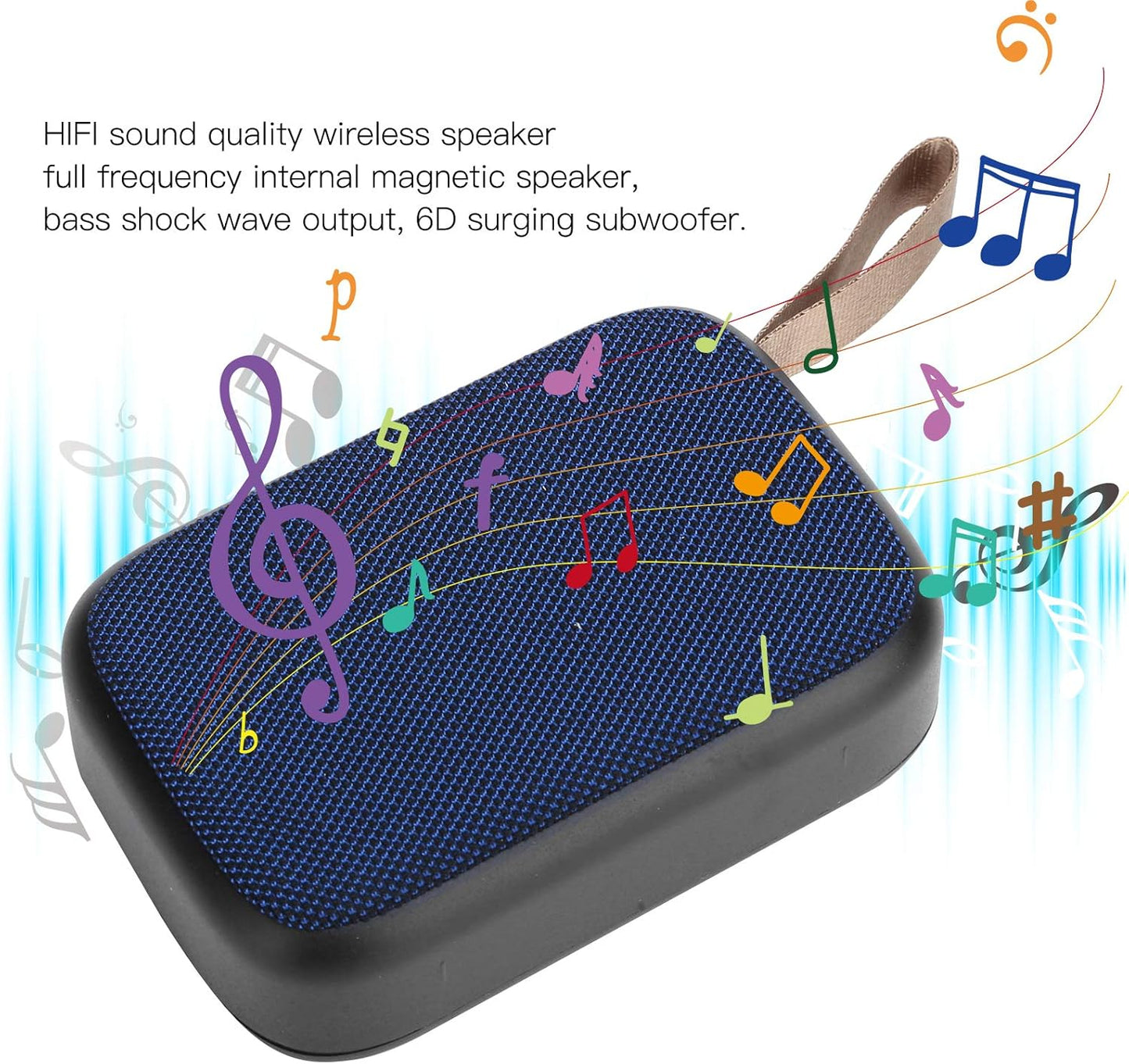 Dilwe Bluetooth Speaker, Stereo Portable USB Mini Subwoofer with FM Radio, HiFi Sound Quality Bluetooth Speaker