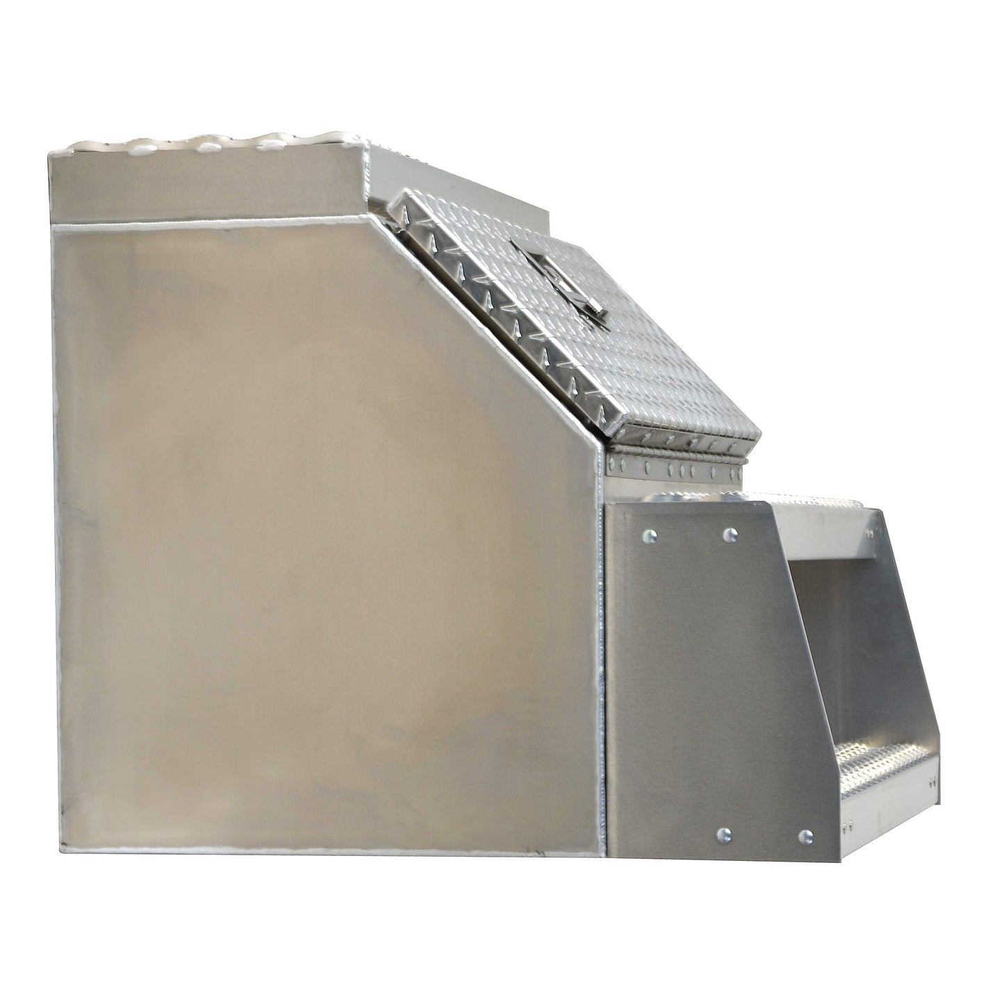 TBOZZ Heavy Duty Aluminum 24inch Semi Truck Side Storage Saddle Step Box / 24" L x 25" W x 28" H