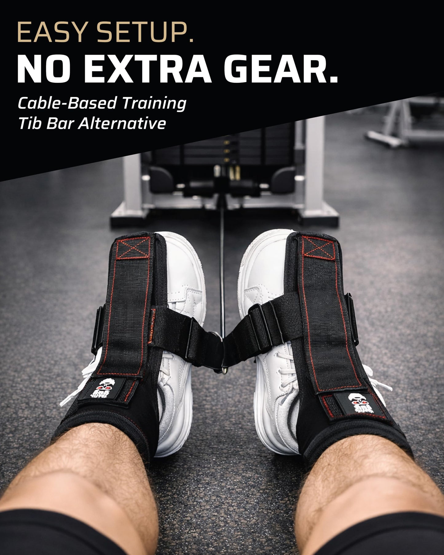 THEFITGUY Tib Straps — Tib Bar Alternative for Cable Machine | Tibialis Raise Strap for Shin, Knee & Ankle Strength | Tibialis Trainer | Dorsiflexion & Lower Leg Strengthening Equipment