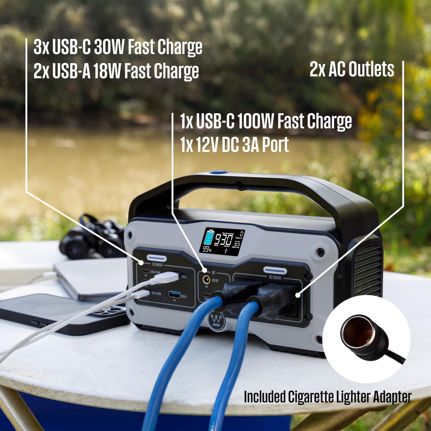 Westinghouse iGen400s 400 Watt, 183Wh Portable Power Station and Solar Generator with LED Display and DC Outlet for Camping, Home, Travel, Indoor/Outdoor Use (Solar Panel Not Included)