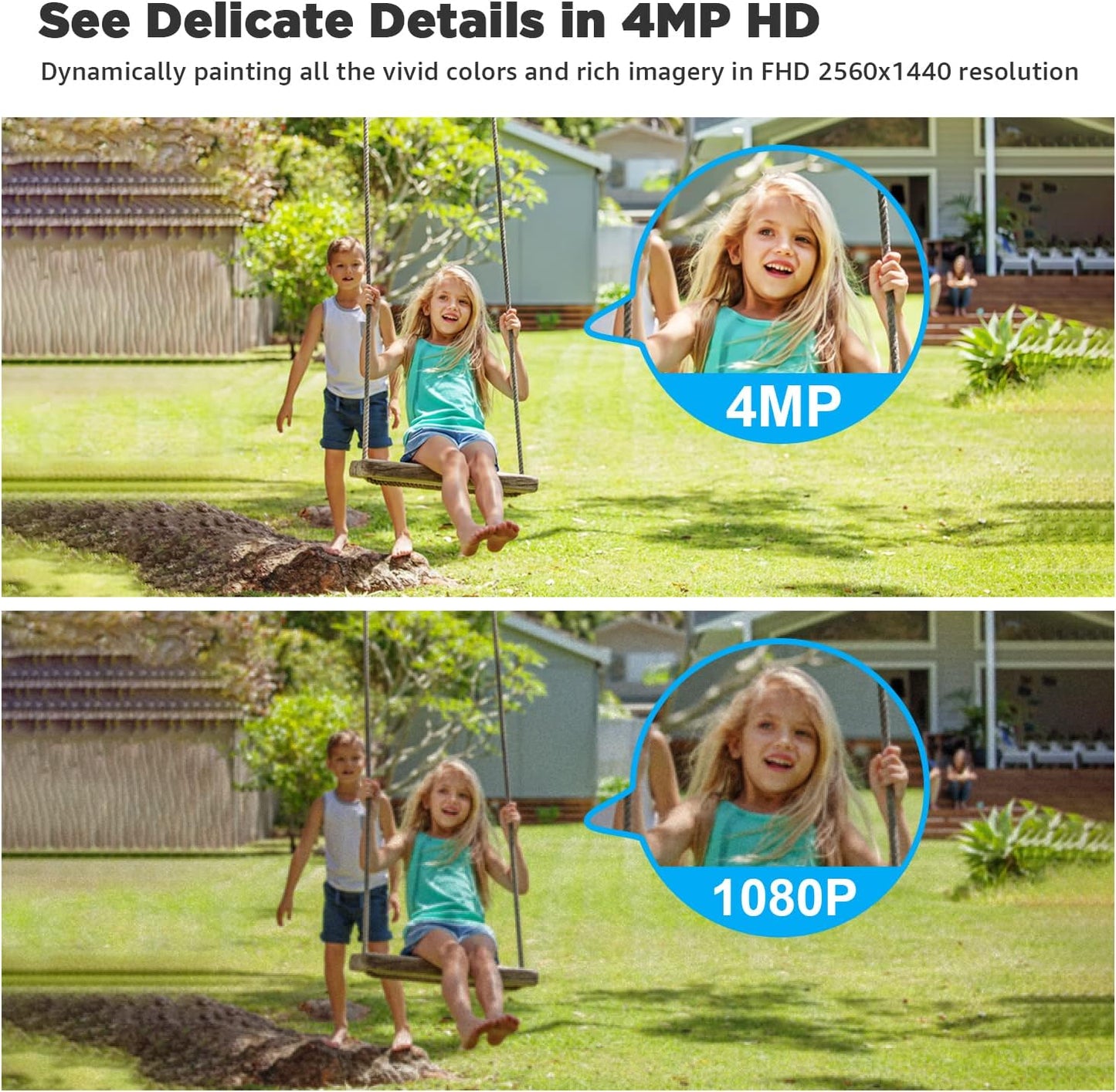 Generic 2K 4MP IP65 Setup Outdoor Camera Wireless with Magnetic Mount, Battery-Powered Camera for Home Security