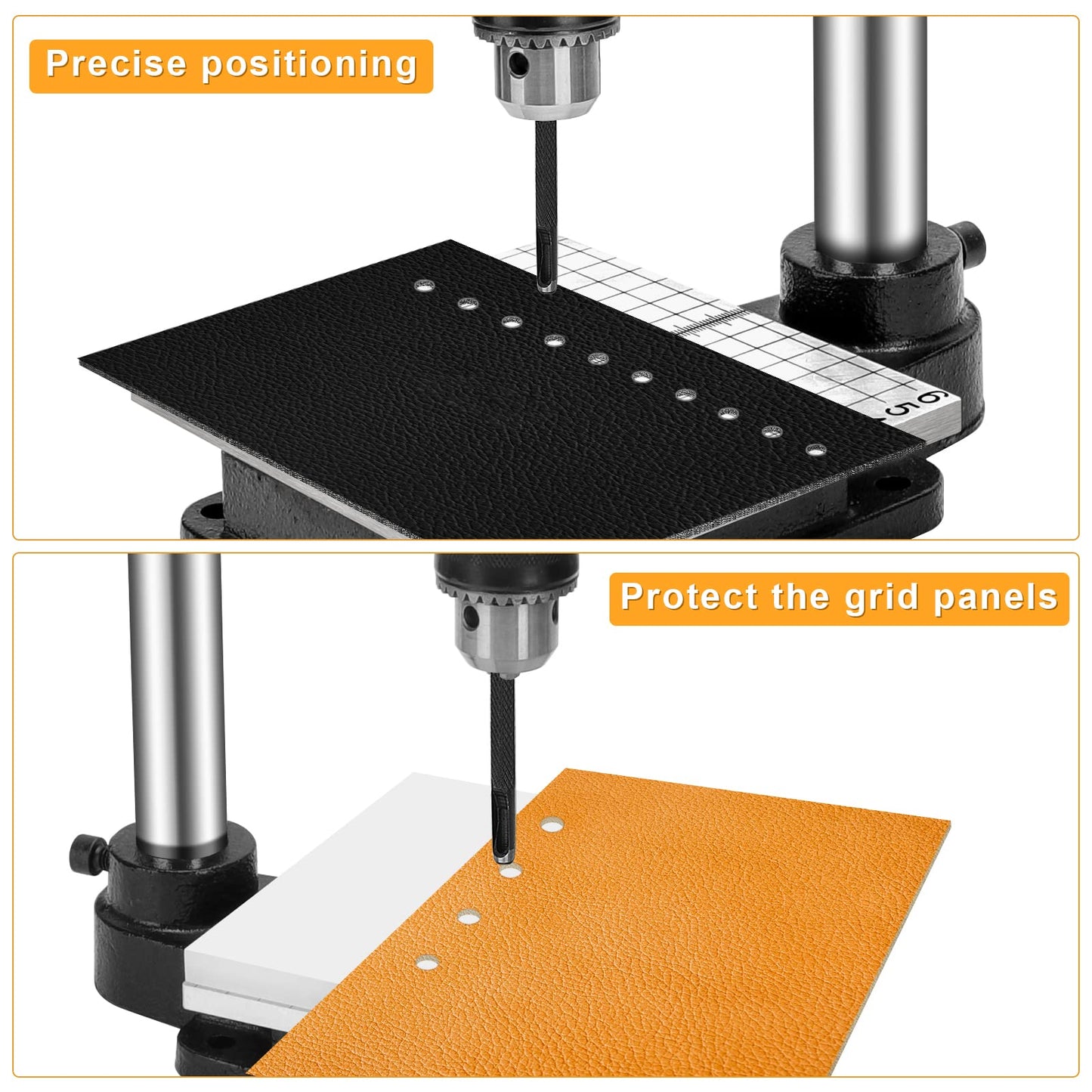 Leather Press Machine,Hole Puncher Hand Punching Machine with 21pcs Punch Tool Include Rivet Setter, Snap kit Tool and 480pcs Rivets | Stainless Steel Pillar | Punch Puller for DIY Leather Craft
