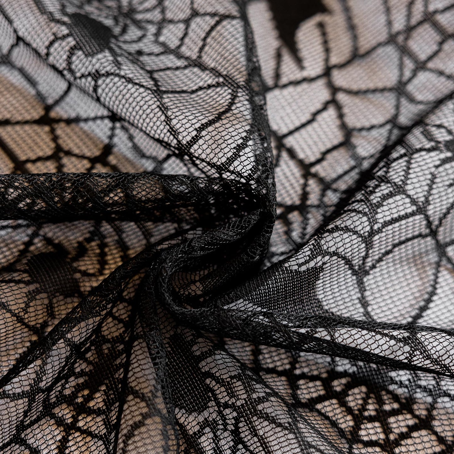 Joyfol Day Halloween Spiderweb Tablecloth, Black Lace Fabric Bats Table Cloths, Spooky Spiders Table Cover, Rectangle Tables Parties Gothic Scary Nights Decorations (60x84 Inch)