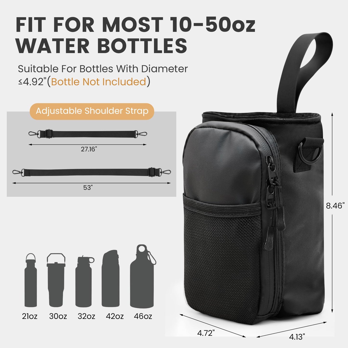 Balency Magnetic Gym Bag for Men, Magnetic Gym Water Bottle Bag, Water Bottle Holder with Phone Pockets, Powerful Magnet Gym Pouch, Magnet Crossbody Bags, Gym Accessories for Women