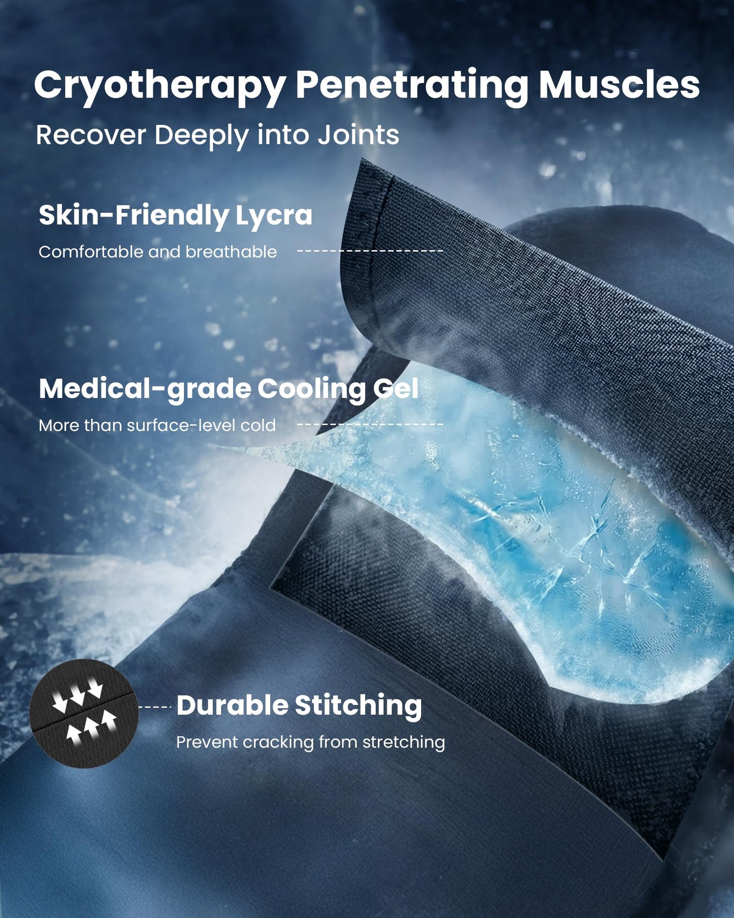 Entire Leg Ice Pack Wrap with Strap and Cutting-Edge Cooling Gel for Cold Therapy, Full Leg Ice Pack for Muscle Soreness & Pain from Foot, Calf to Thigh After Post-Surgery
