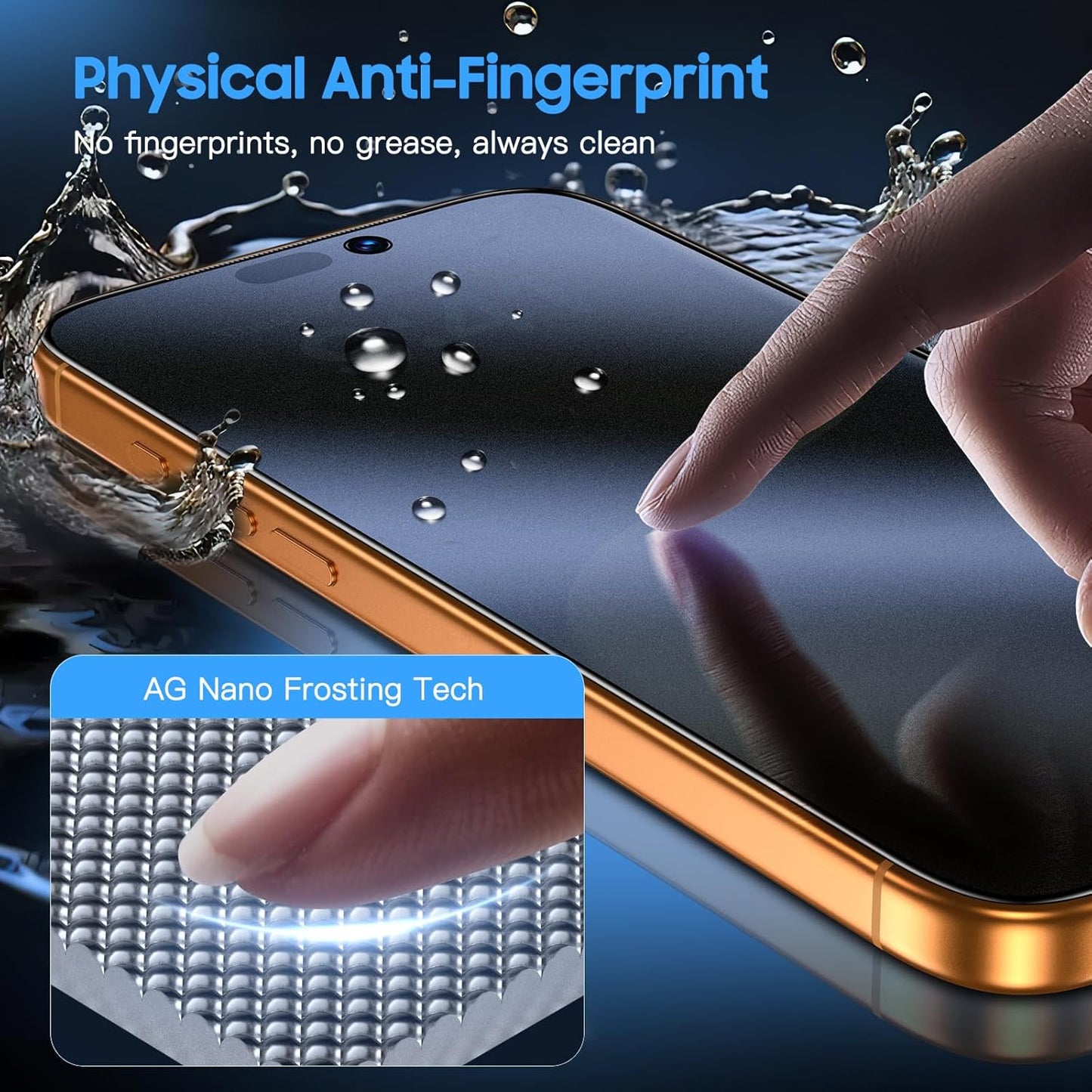 17 9H 2 Pack Uyiton for iPhone Pro Max Matte Privacy Screen Protector - Anti-Fingerprint [Easy to Install] Anti-Spy