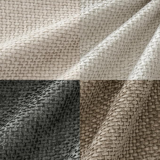 MIULEE Pack of 4 Couch Throw Pillow Covers 22x22 Inch Neutral Soft Decorative Chenille Pillow Covers Farmhouse Boho Accent Cushion Covers for Mid Century Modern Spring Decor Sofa Bedroom Living Room
