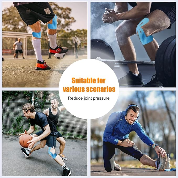 Precut Kinesiology Knee Tape Hypoallergenic Athletic for Knee Pain Knee Tape for Knee Pain Relief Pre Cut Knee Support & Stability, Pain Relief ??Breathable