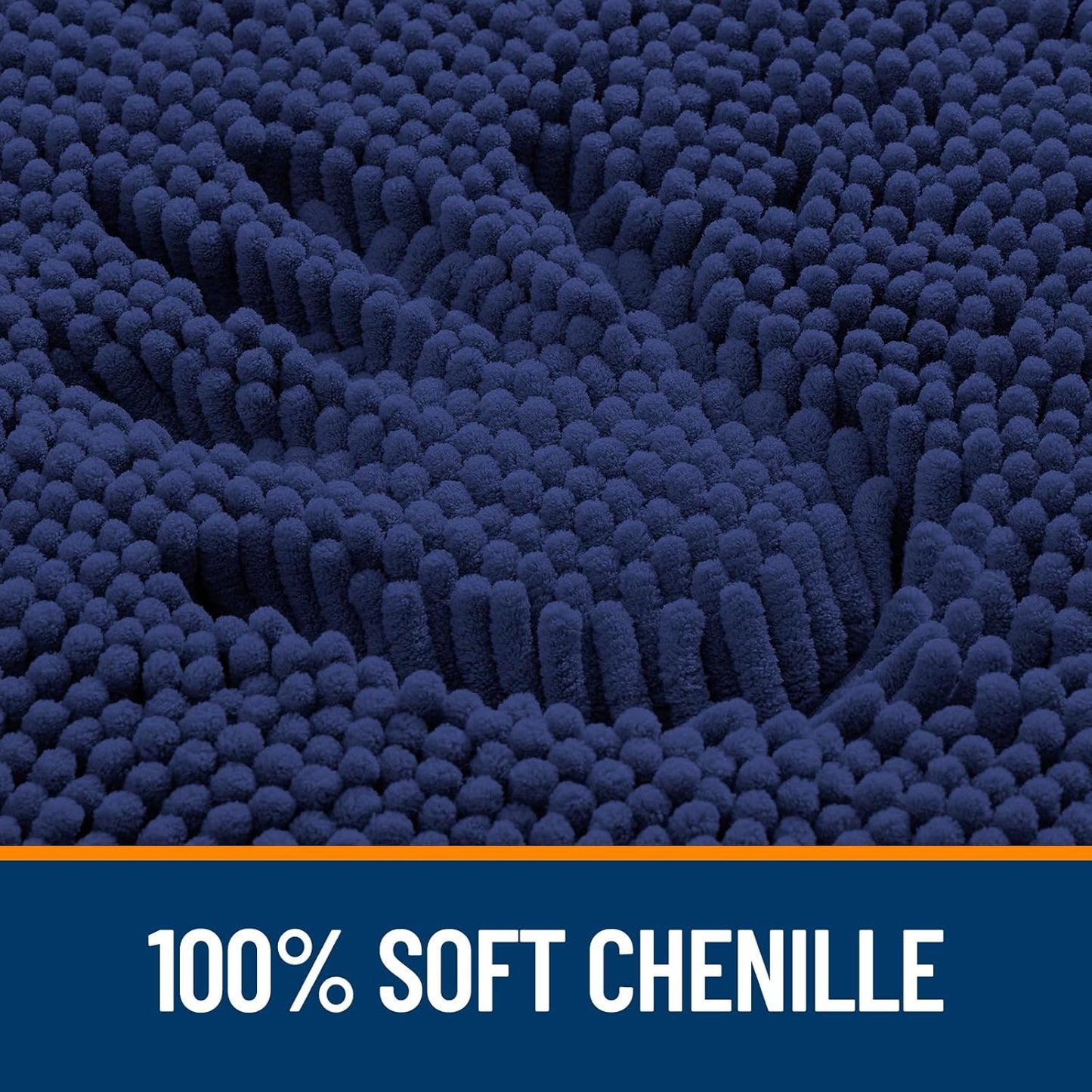 OLANLY Bathroom Runner Rugs - Soft Absorbent Chenille with Rubber Backing | Quick Dry, 47x24, Twilight Sapphire