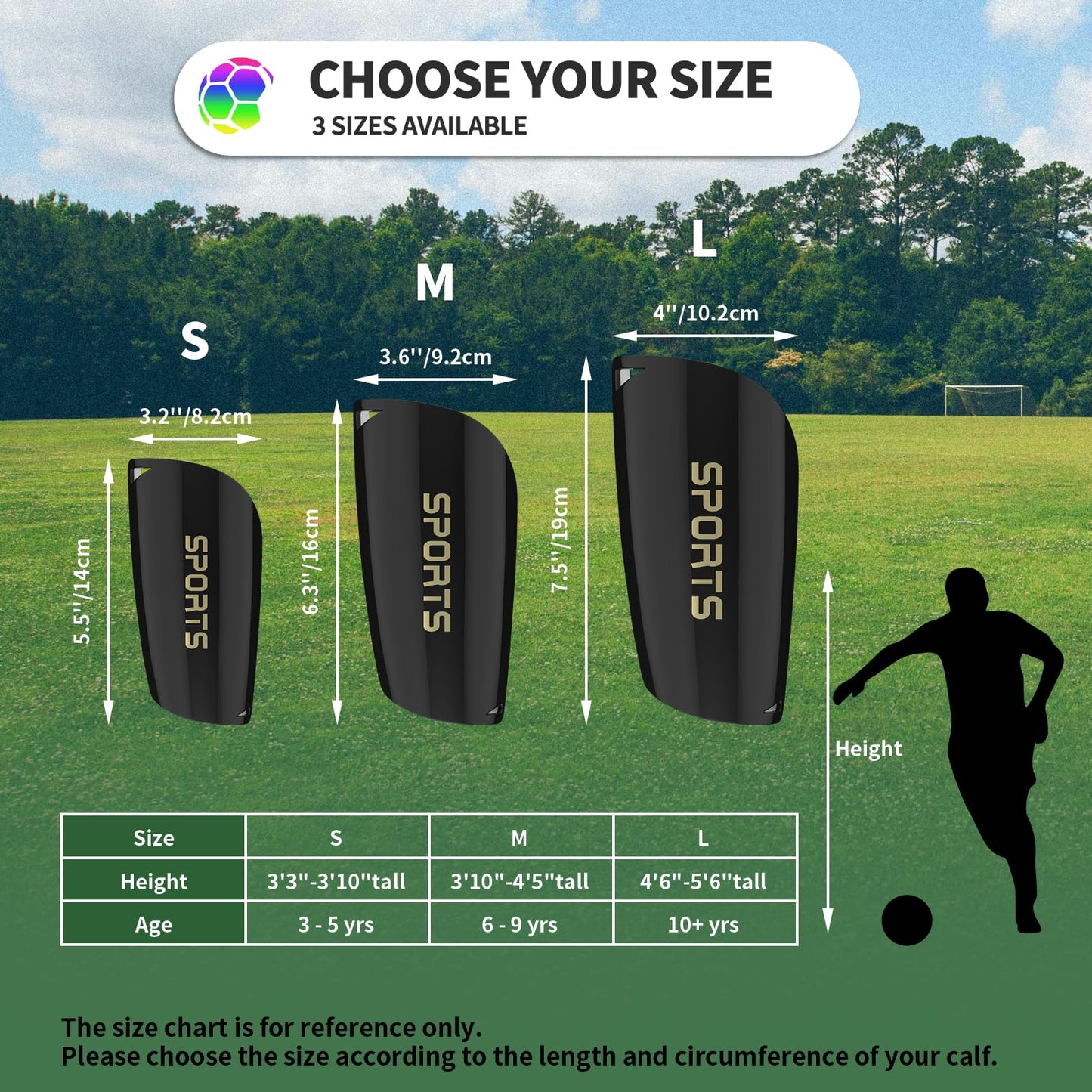 ATHCISE Kids Youth Soccer Shin Guards with Sleeves, Slip in Shinguards Soccer Shin Pads for 3-15 Years Old Boys Girls Child Teens