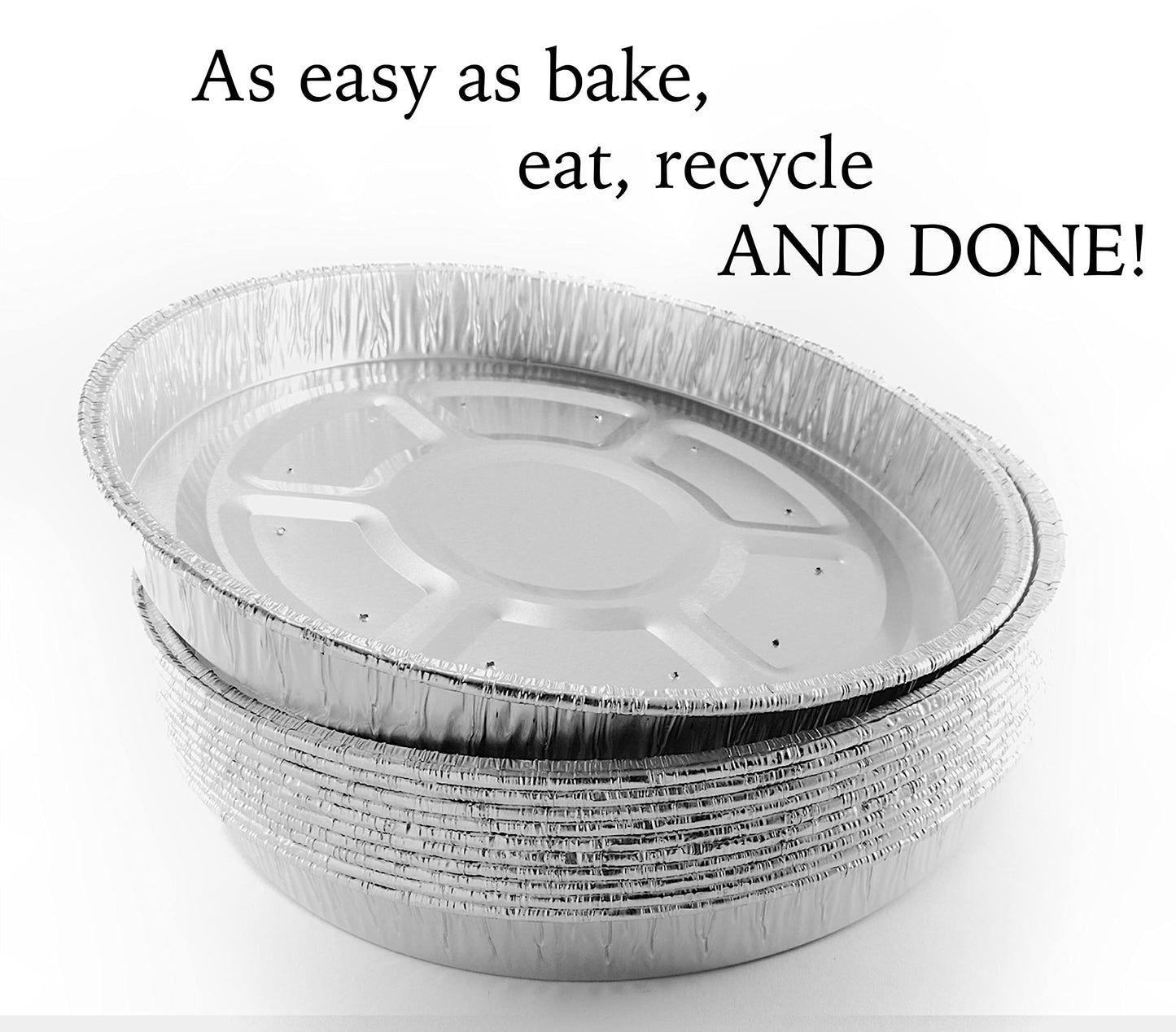 9" Aluminum Foil Pie Tins (25 Pack), Disposable Aluminum Pie Pans, Foil Pans for Baking, Cooking, Freezer Safe, Round Foil Pans, Foil Plates Perfect for Quiche, Tarts, Pies, & Takeout Spare Essentials